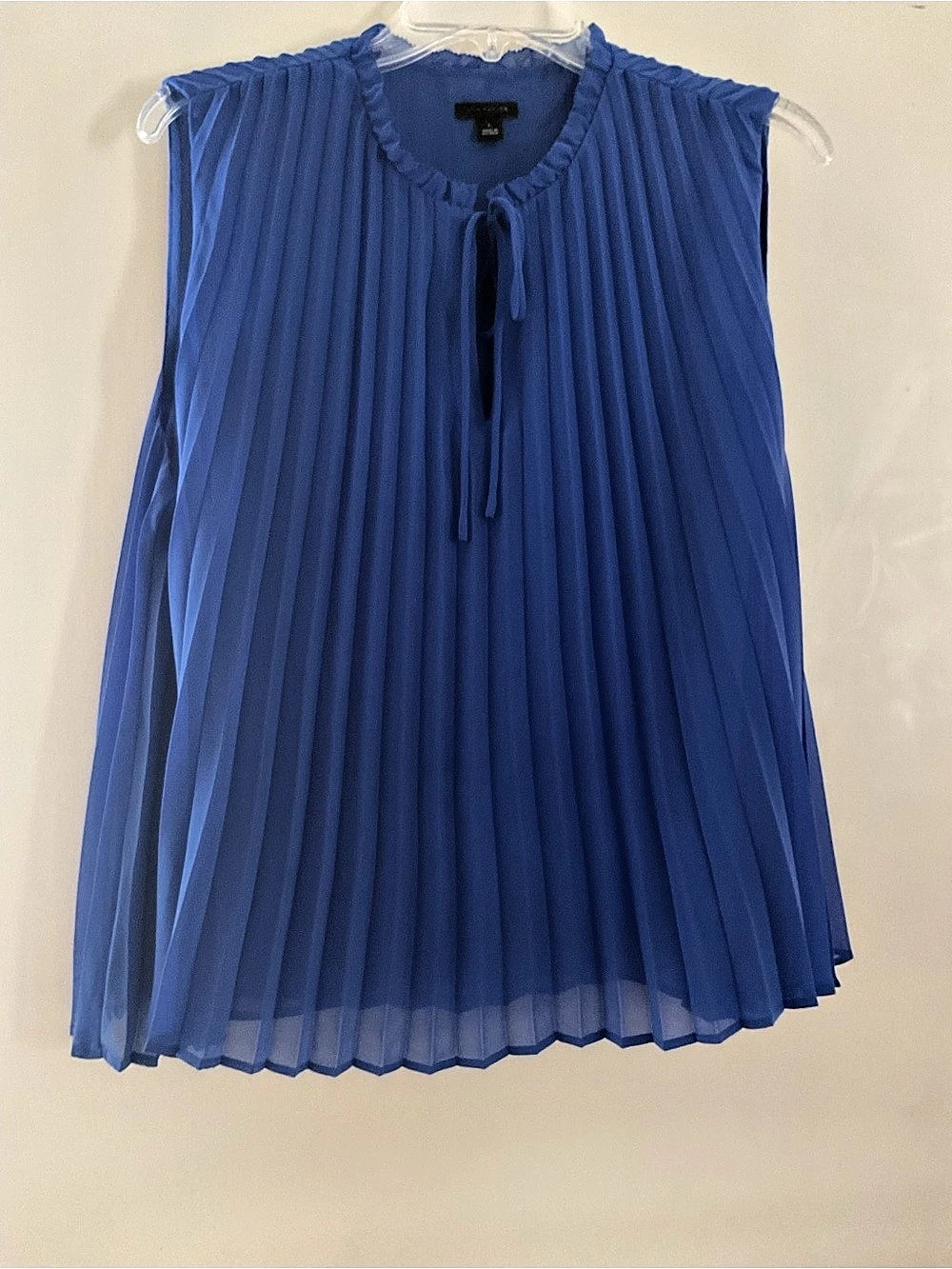 Ann Taylor Pleated Tie Neck Blouse